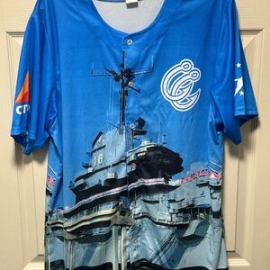 Corpus Christi Hooks Blue Ghost Landmark Series Baseball Jersey Size Large MILB